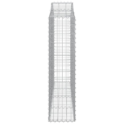 Gabionen Mit Hochbogen 5 Stk. 200X30X120/140Cm Verzinktes Eisen