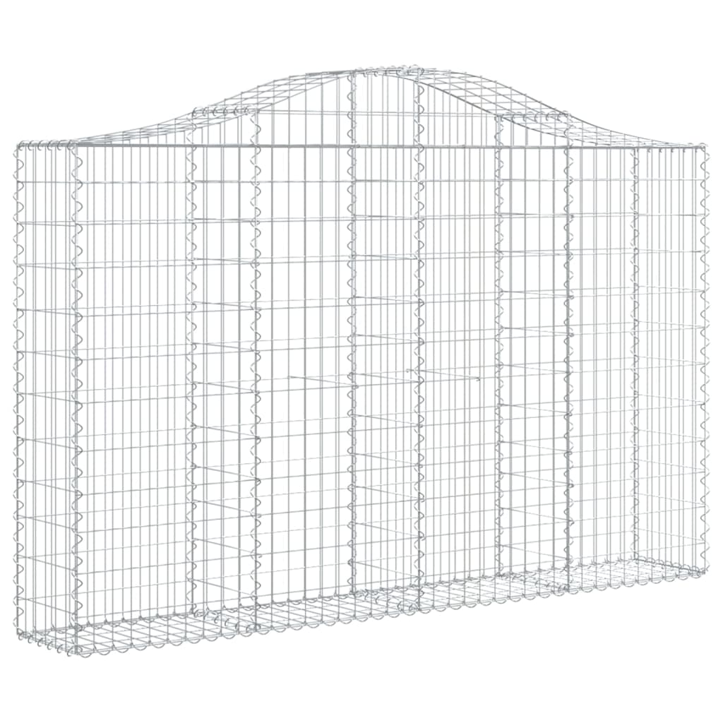 Gabionen Mit Hochbogen 6 Stk. 200X30X120/140Cm Verzinktes Eisen