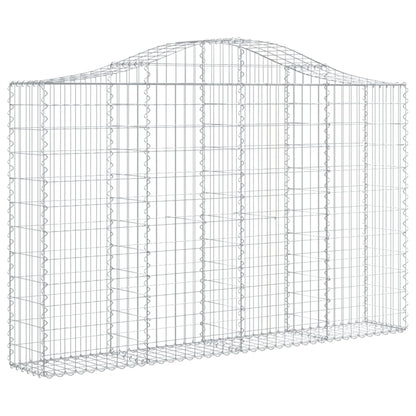 Gabionen Mit Hochbogen 6 Stk. 200X30X120/140Cm Verzinktes Eisen