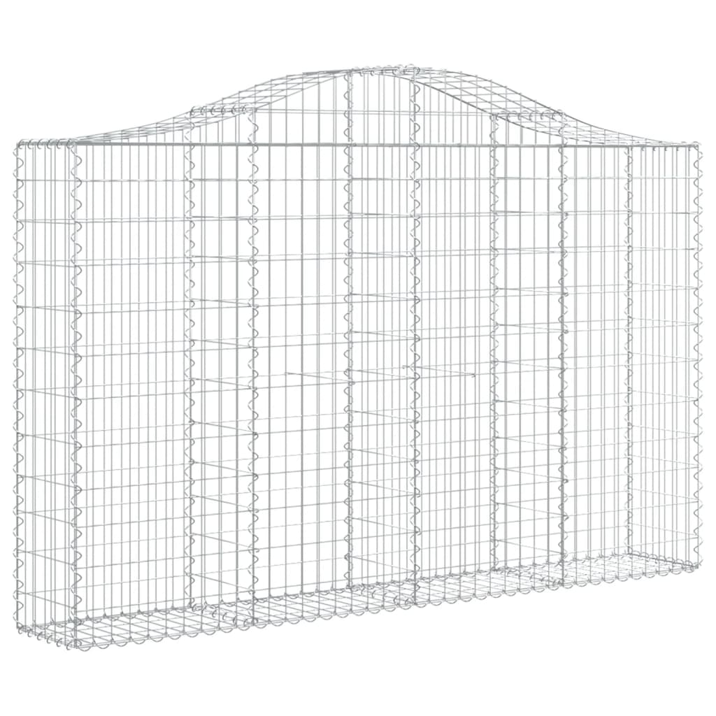 Gabionen Mit Hochbogen 7 Stk. 200X30X120/140Cm Verzinktes Eisen