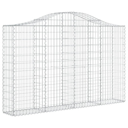 Gabionen Mit Hochbogen 7 Stk. 200X30X120/140Cm Verzinktes Eisen