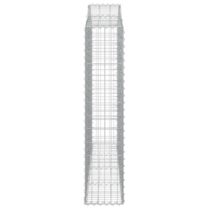 Gabionen Mit Hochbogen 2 Stk. 200X30X140/160Cm Verzinktes Eisen