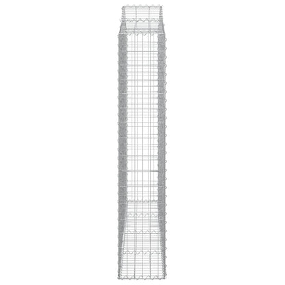 Gabionen Mit Hochbogen 2 Stk. 200X30X160/180Cm Verzinktes Eisen