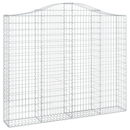 Gabionen Mit Hochbogen 3 Stk. 200X30X160/180Cm Verzinktes Eisen