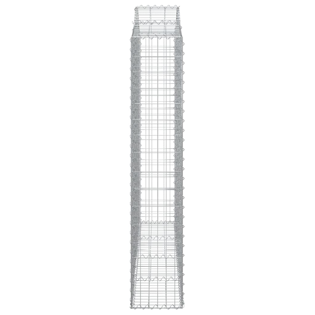 Gabionen Mit Hochbogen 3 Stk. 200X30X160/180Cm Verzinktes Eisen