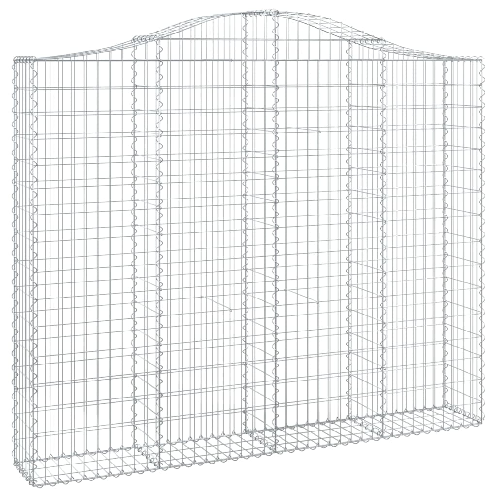 Gabionen Mit Hochbogen 6 Stk. 200X30X160/180Cm Verzinktes Eisen