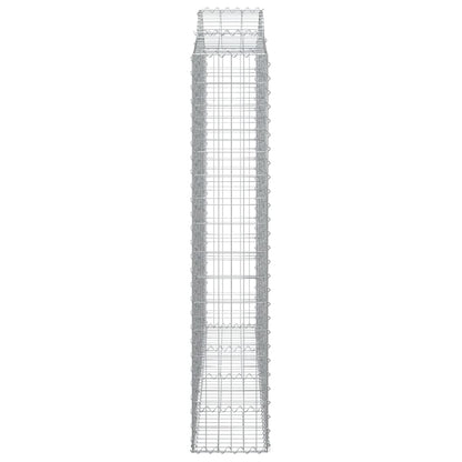 Gabionen Mit Hochbogen 6 Stk. 200X30X160/180Cm Verzinktes Eisen