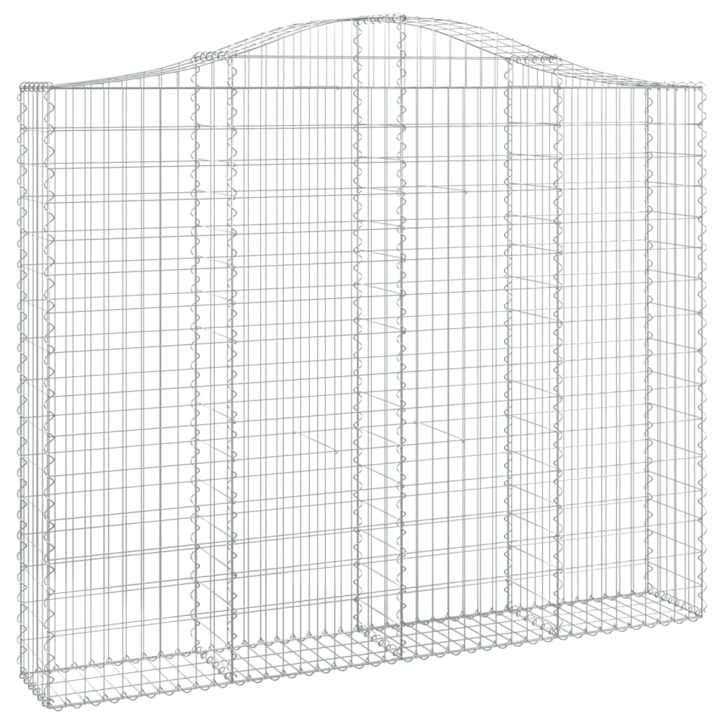 Gabionen Mit Hochbogen 7 Stk. 200X30X160/180Cm Verzinktes Eisen Cappuccino