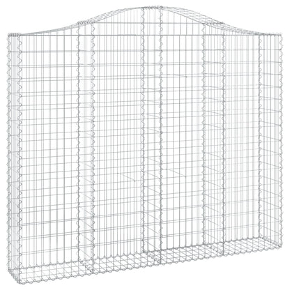 Gabionen Mit Hochbogen 7 Stk. 200X30X160/180Cm Verzinktes Eisen Cappuccino