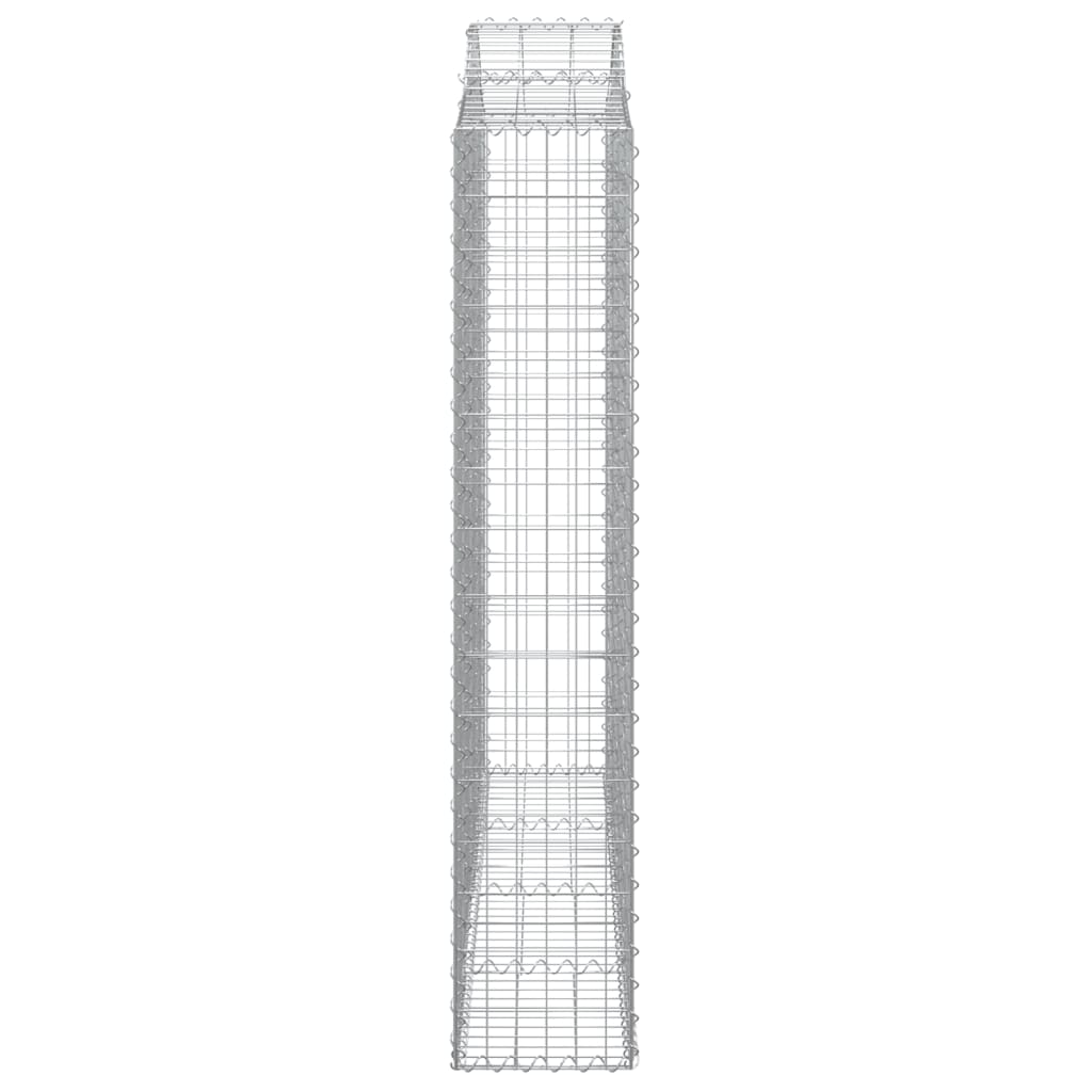 Gabionen Mit Hochbogen 7 Stk. 200X30X160/180Cm Verzinktes Eisen Cappuccino