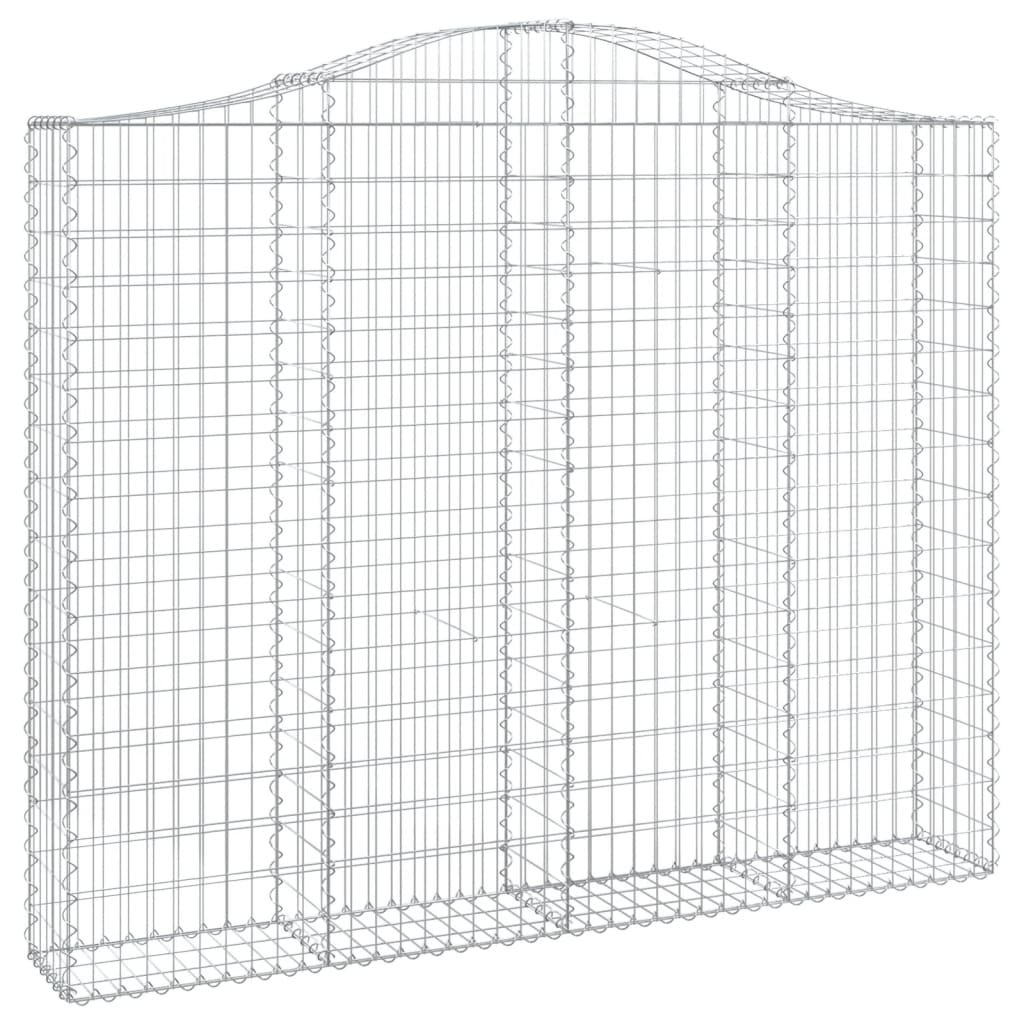 Gabionen Mit Hochbogen 12 Stk 200X30X160/180Cm Verzinktes Eisen