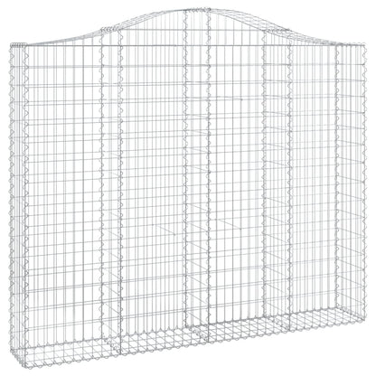 Gabionen Mit Hochbogen 12 Stk 200X30X160/180Cm Verzinktes Eisen
