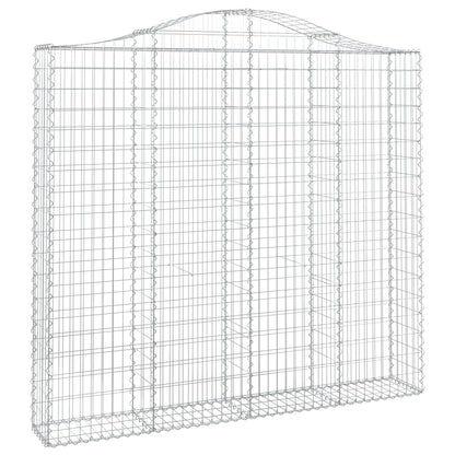 Gabionen Mit Hochbogen 2 Stk. 200X30X180/200Cm Verzinktes Eisen