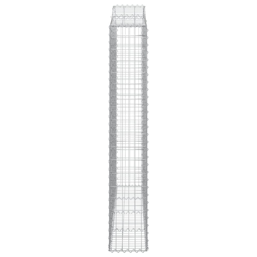 Gabionen Mit Hochbogen 4 Stk. 200X30X180/200Cm Verzinktes Eisen