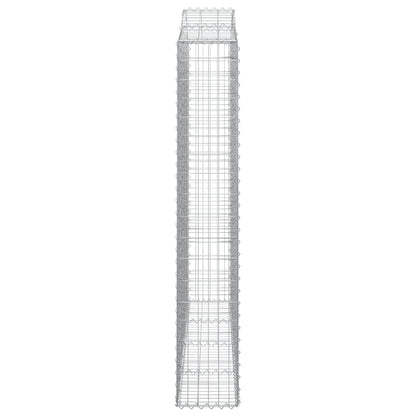 Gabionen Mit Hochbogen 4 Stk. 200X30X180/200Cm Verzinktes Eisen