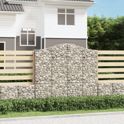 Gabionen Mit Hochbogen 5 Stk. 200X30X180/200Cm Verzinktes Eisen
