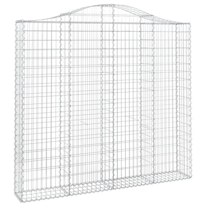 Gabionen Mit Hochbogen 11 Stk 200X30X180/200Cm Verzinktes Eisen