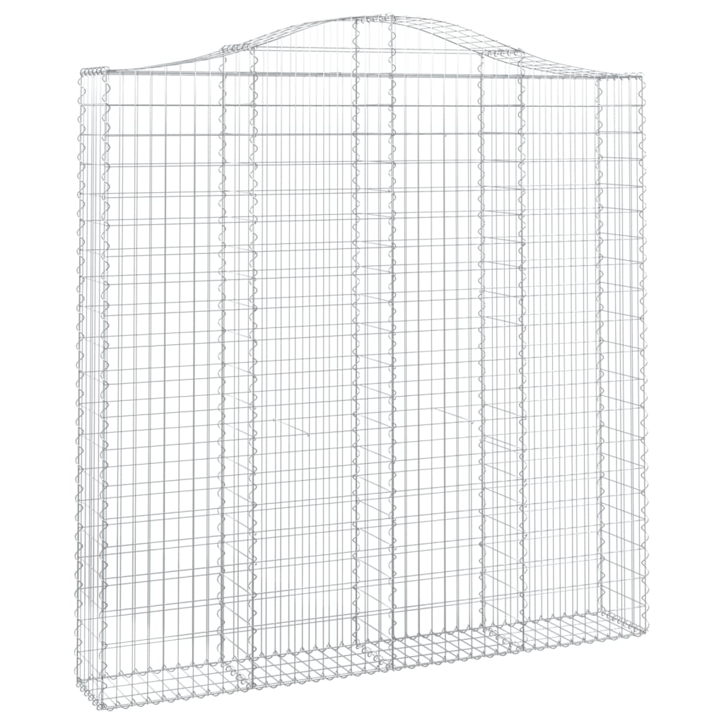 Gabionen Mit Hochbogen 2 Stk. 200X30X200/220Cm Verzinktes Eisen