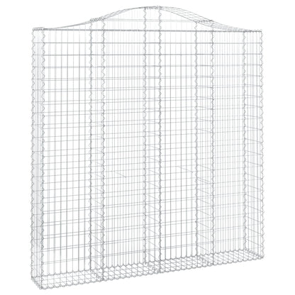 Gabionen Mit Hochbogen 2 Stk. 200X30X200/220Cm Verzinktes Eisen