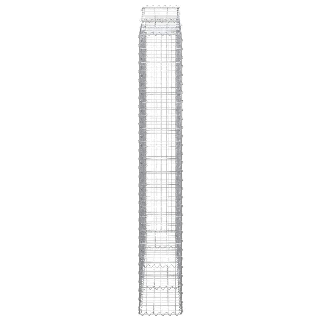 Gabionen Mit Hochbogen 2 Stk. 200X30X200/220Cm Verzinktes Eisen