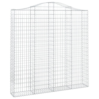 Gabionen Mit Hochbogen 3 Stk. 200X30X200/220Cm Verzinktes Eisen