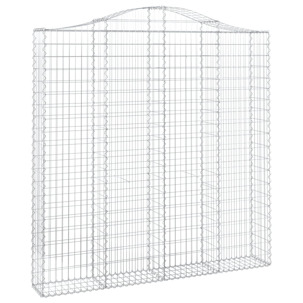 Gabionen Mit Hochbogen 4 Stk. 200X30X200/220Cm Verzinktes Eisen