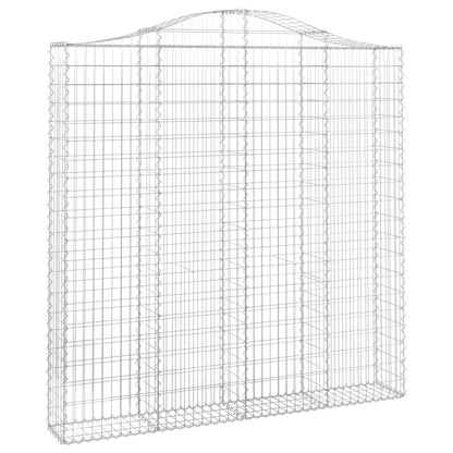 Gabionen Mit Hochbogen 4 Stk. 200X30X200/220Cm Verzinktes Eisen