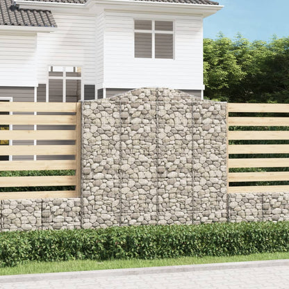 Gabionen Mit Hochbogen 6 Stk. 200X30X200/220Cm Verzinktes Eisen