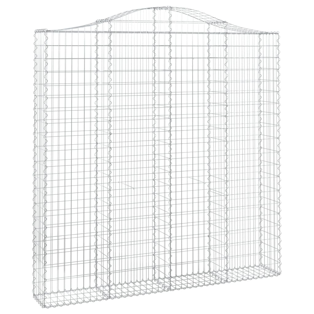 Gabionen Mit Hochbogen 13 Stk 200X30X200/220Cm Verzinktes Eisen