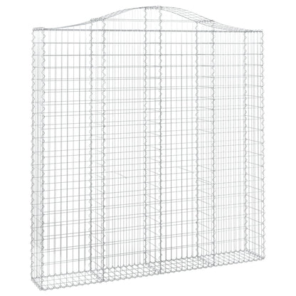 Gabionen Mit Hochbogen 13 Stk 200X30X200/220Cm Verzinktes Eisen
