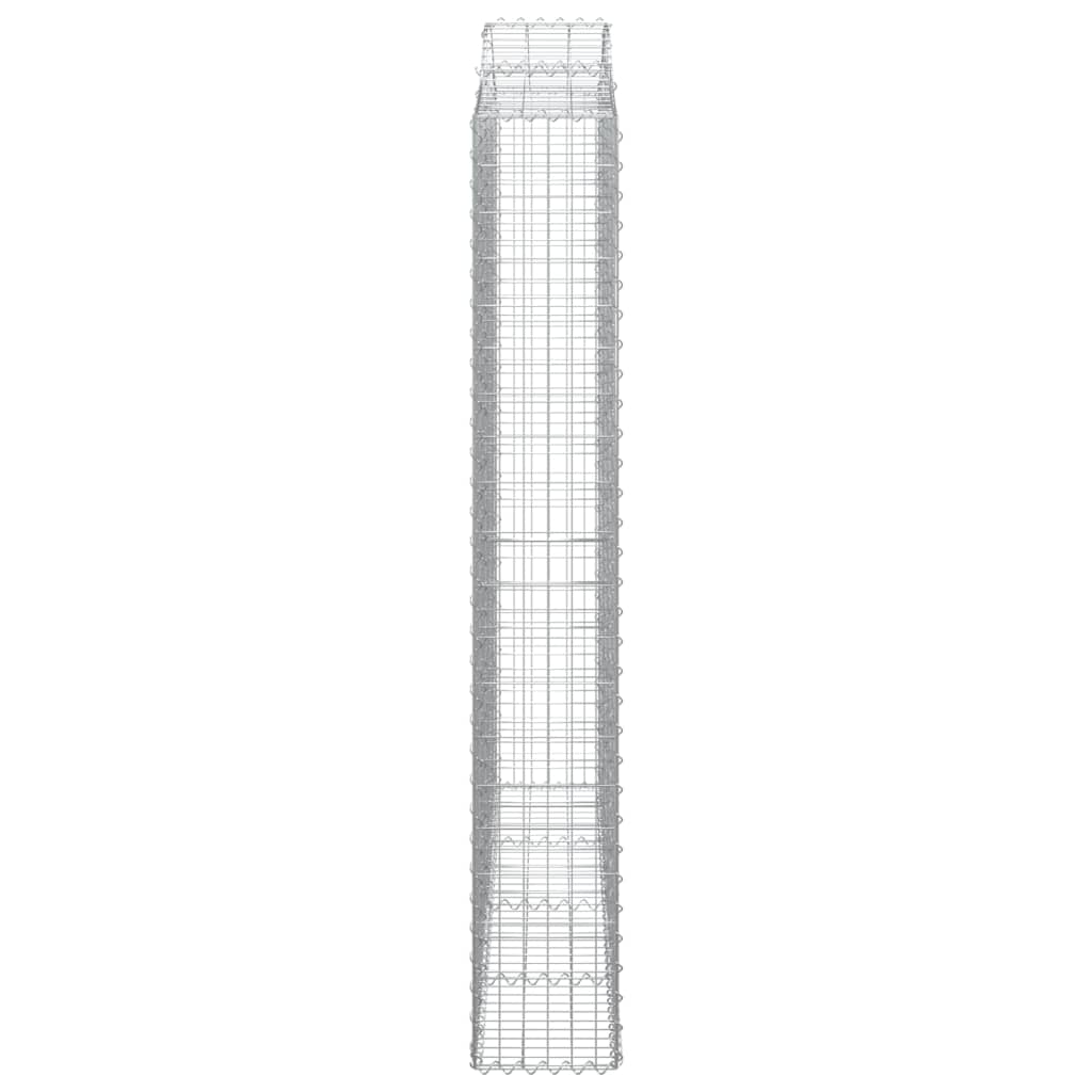 Gabionen Mit Hochbogen 13 Stk 200X30X200/220Cm Verzinktes Eisen