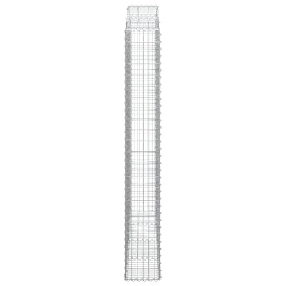 Gabionen Mit Hochbogen 2 Stk. 200X30X220/240Cm Verzinktes Eisen