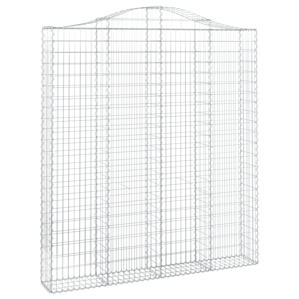 Gabionen Mit Hochbogen 3 Stk. 200X30X220/240Cm Verzinktes Eisen