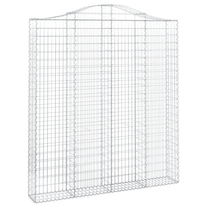 Gabionen Mit Hochbogen 3 Stk. 200X30X220/240Cm Verzinktes Eisen
