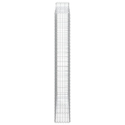 Gabionen Mit Hochbogen 3 Stk. 200X30X220/240Cm Verzinktes Eisen