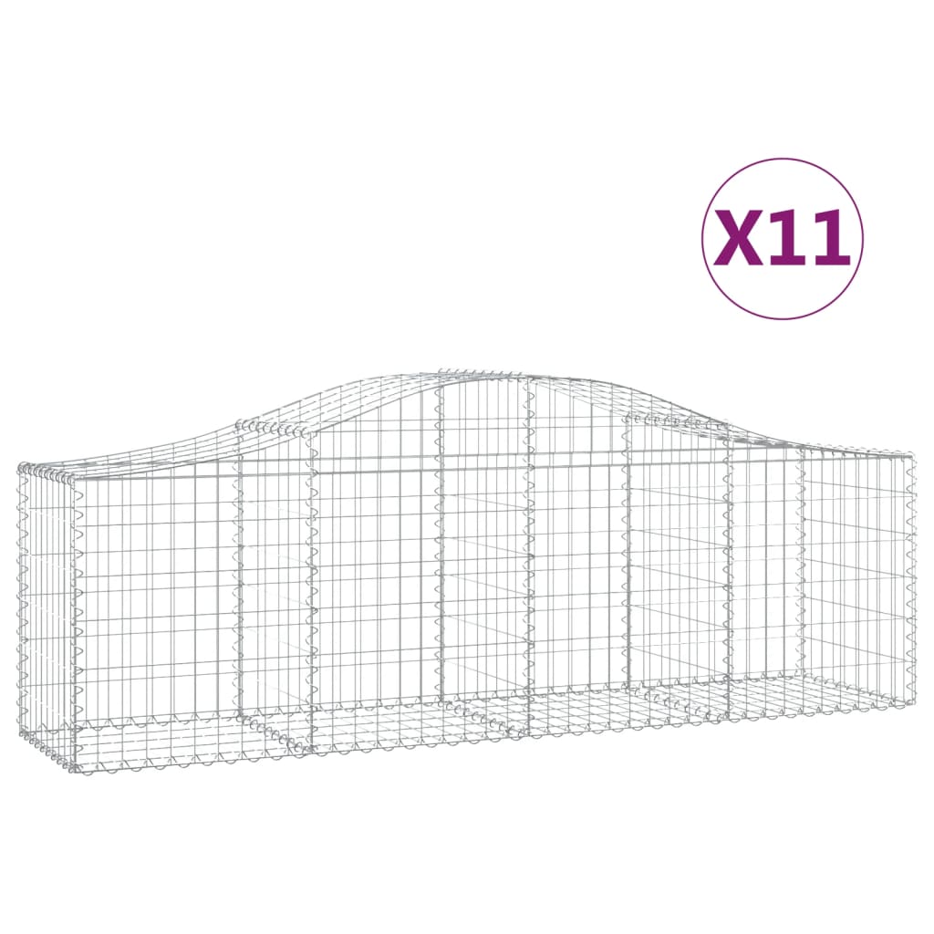 Gabionen Mit Hochbogen 11 Stk. Verzinktes Eisen