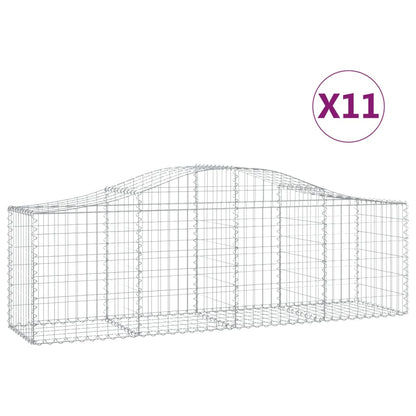 Gabionen Mit Hochbogen 11 Stk. Verzinktes Eisen
