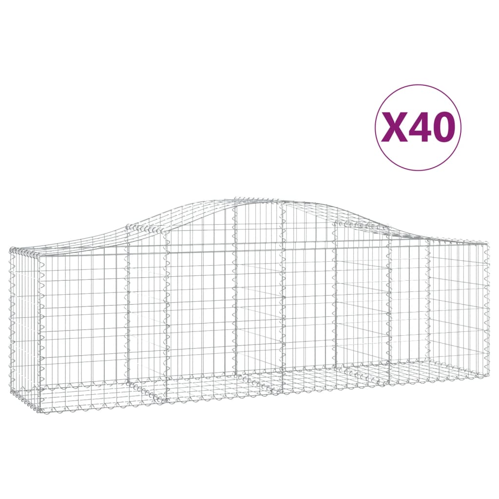 Gabionen Mit Hochbogen 40 Stk. Verzinktes Eisen