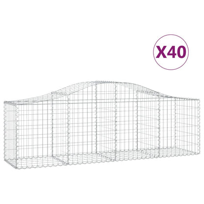 Gabionen Mit Hochbogen 40 Stk. Verzinktes Eisen