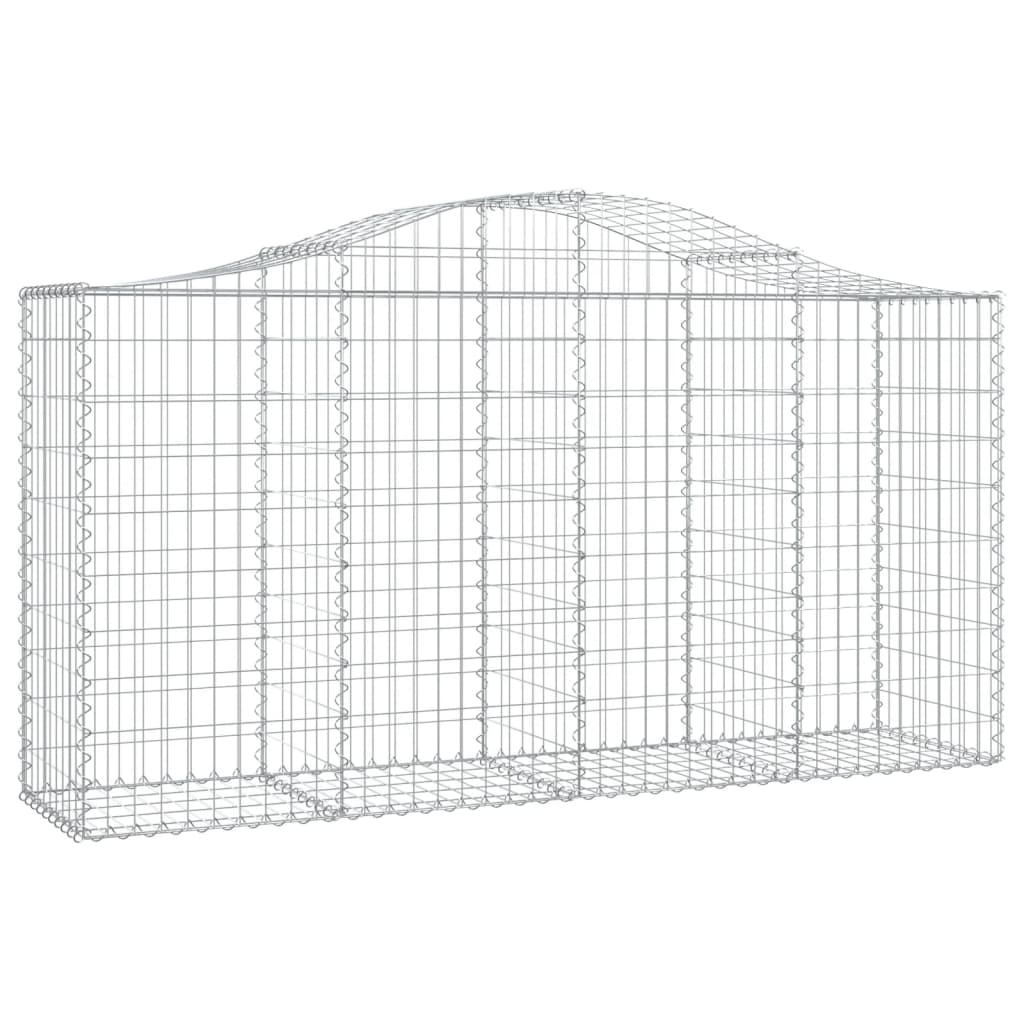 Gabionen Mit Hochbogen 4 Stk. 200X50X100/120Cm Verzinktes Eisen