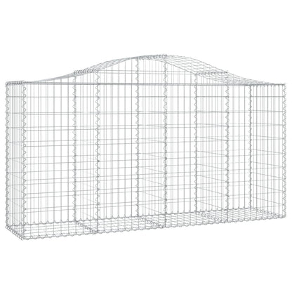 Gabionen Mit Hochbogen 4 Stk. 200X50X100/120Cm Verzinktes Eisen