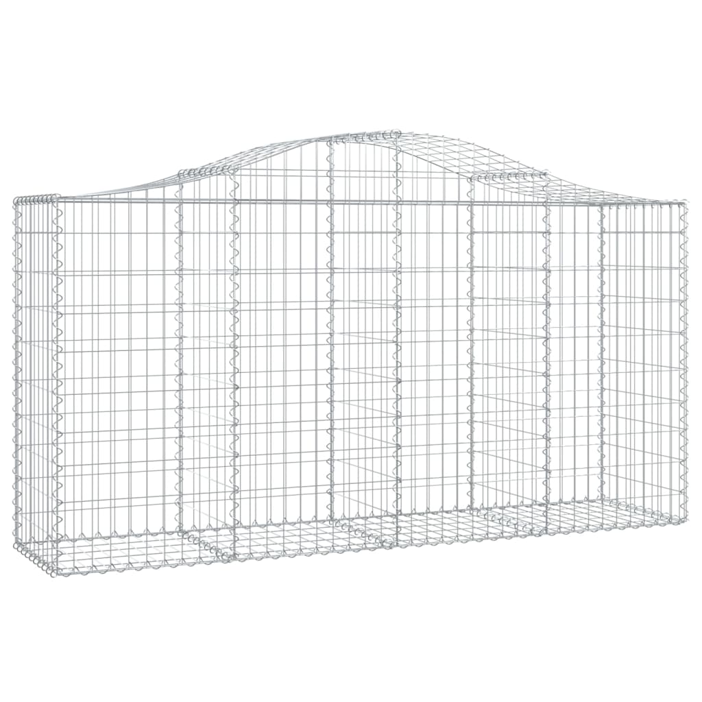 Gabionen Mit Hochbogen 40 Stk 200X50X100/120Cm Verzinktes Eisen