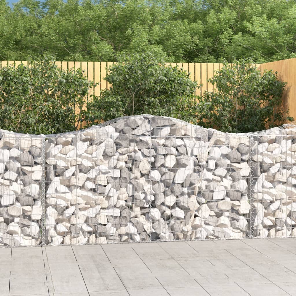 Gabionen Mit Hochbogen 40 Stk 200X50X100/120Cm Verzinktes Eisen