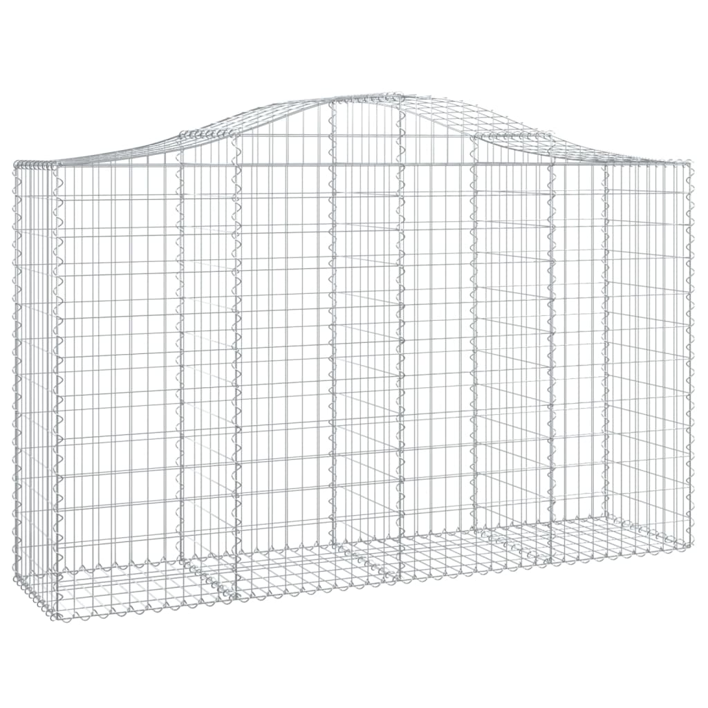 Gabionen Mit Hochbogen 7 Stk. 200X50X120/140Cm Verzinktes Eisen