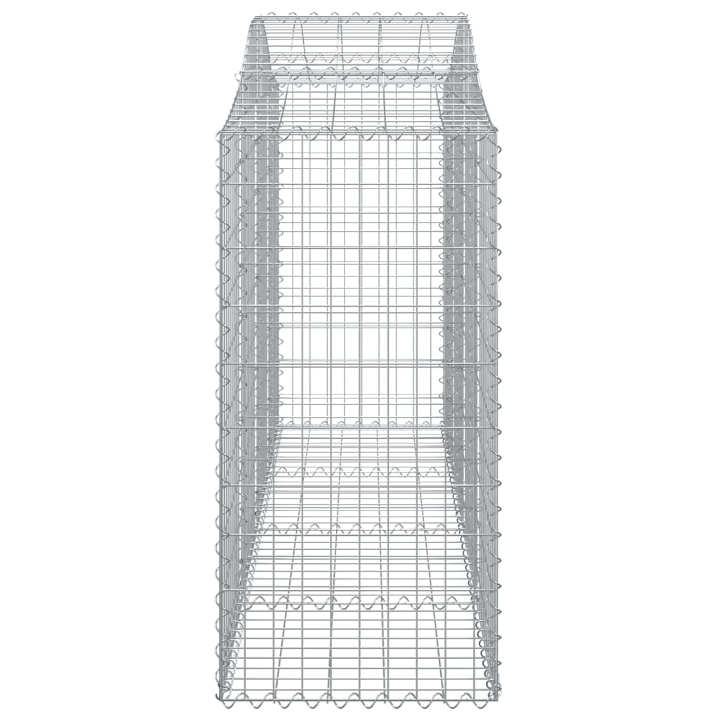 Gabionen Mit Hochbogen 7 Stk. 200X50X120/140Cm Verzinktes Eisen