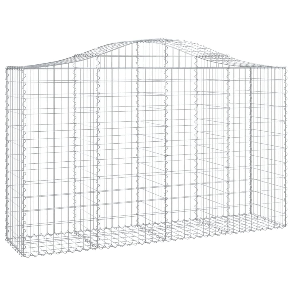 Gabionen Mit Hochbogen 8 Stk. 200X50X120/140Cm Verzinktes Eisen