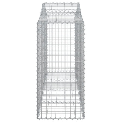Gabionen Mit Hochbogen 8 Stk. 200X50X120/140Cm Verzinktes Eisen