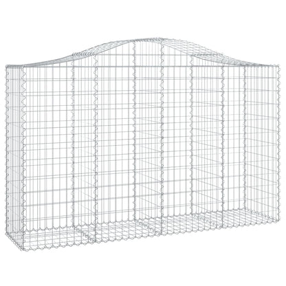 Gabionen Mit Hochbogen 11Stk. 200X50X120/140Cm Verzinktes Eisen