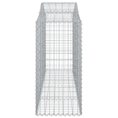 Gabionen Mit Hochbogen 13Stk. 200X50X120/140Cm Verzinktes Eisen