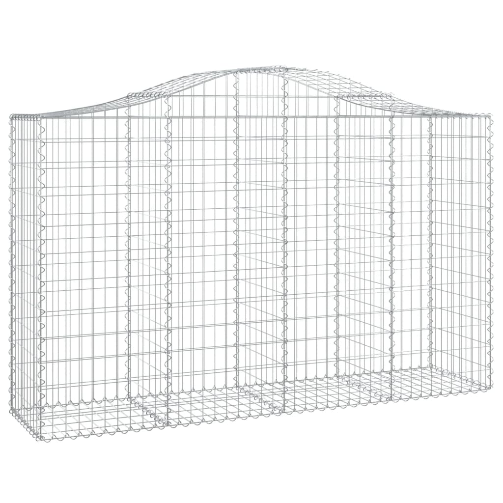 Gabionen Mit Hochbogen 25Stk. 200X50X120/140Cm Verzinktes Eisen